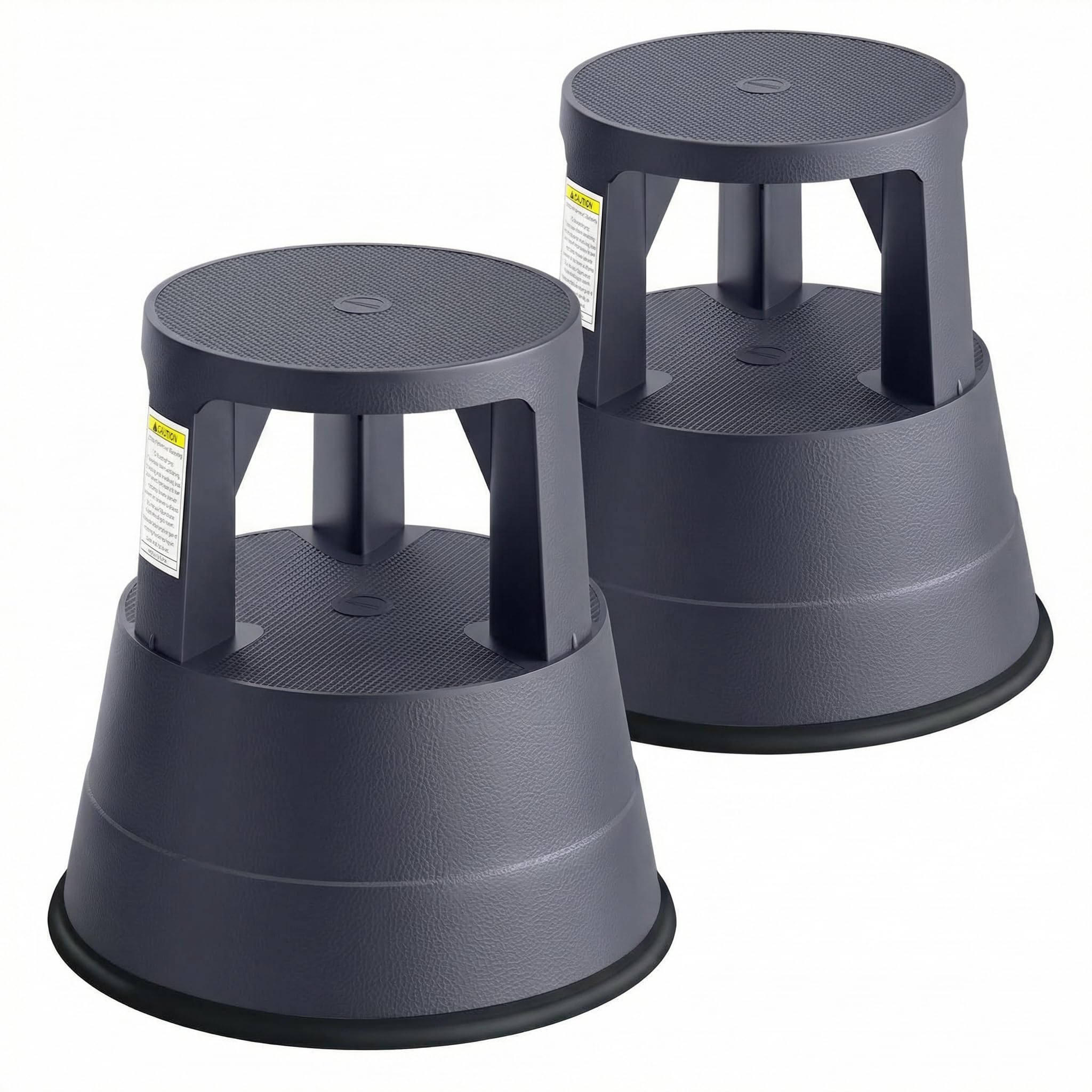 Furnicleevor 2-pack Rolling Step Stool with Wheels, 550lbs Capacity, Retractable Casters & Non-slip Platform. Kick Stool for Kitchen, Office,