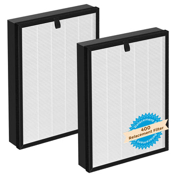 2 Pack 400 Replacement Filter Compatible with Puroair 400 Air Filter 3-in-1 High-Efficiency HP-14 with Activated Carbon Filter, Absorb 99.97% of Pet Dander, Smoke for large room