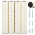4 PCS M8 Cat Scratching Post Replacement, 15.7 x 3.1 Inch Sisal Pole Cat Tree Replacement Post with Screws, Refill Scratcher Posts for Indoor Kitten Tree Tower Spare Cat Furniture Protector