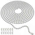120-Inch Extra Long Ceiling Fan Pull Chain Extender, Premium Ball Chain with 12 Connectors, Versatile Pull Chain Extension for Ceiling Fan, Light Fixture, DIY Crafts (3mm Bead Diameter)