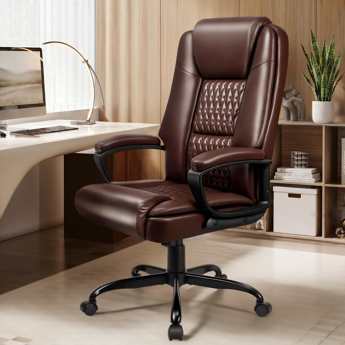 Vendorz Office Chair, High Back Ergonomic Home Office Desk Chairs with Lumbar Support, Adjustable Big and Tall Computer Chair, 360° Swivel, Pu