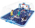 Splash Pad for Kids, 3-in-1 Sprinkler Splash Pad with Soccer Goal & Basketball Hoop, 118"x137" Extra Large Non-Slip Water Play Mat, Outdoor Water Toys for Kids, Backyard Summer Fun