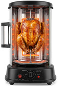 NutriChef Countertop Vertical Rotating Oven - Rotisserie Shawarma Machine, Kebob Machine, Stain & Heat Resistant Door & Energy Efficient, Includes Kebob Rack with 7 Skewers (PKRTVG34)