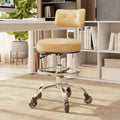 Freekyrock Office Drafting Chair with Footrest, Tall Height Adjustable Stool with Back Support, Heavy Duty Rolling Stool Chair with Wheels for