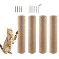 4 Pcs Cat?Scratching?Post?Replacement for Indoor 15.7 x 3.1 Inches?Cats?Tree?Replacement?Parts Natural Jute Pole Part Cat Scratch Posts Refill with M8 Screws Spare Cat Furniture Accessories