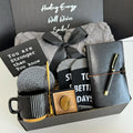 Care Package for Men - Get Well Soon Gifts for Men with Plush Blanket, Ceramic Mug Set, Socks, PU Notebook, Pen, Stress Stone & Greeting Card - Encouragement & Support Gift for Dad, Friend