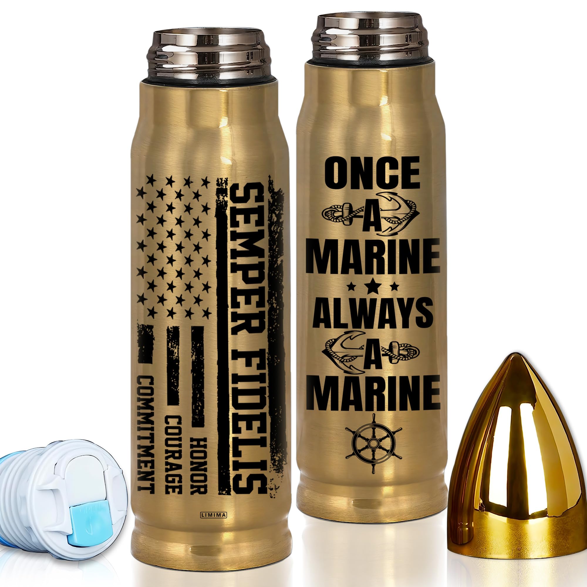Marine Corps Gifts for Men - Veteran Gifts - Once A Marine Always A Marine Tumbler - Military Veteran Tumbler with Lid - Cool Gifts for Men, Dad - Veterans Day Fathers Day Patriotic Gift