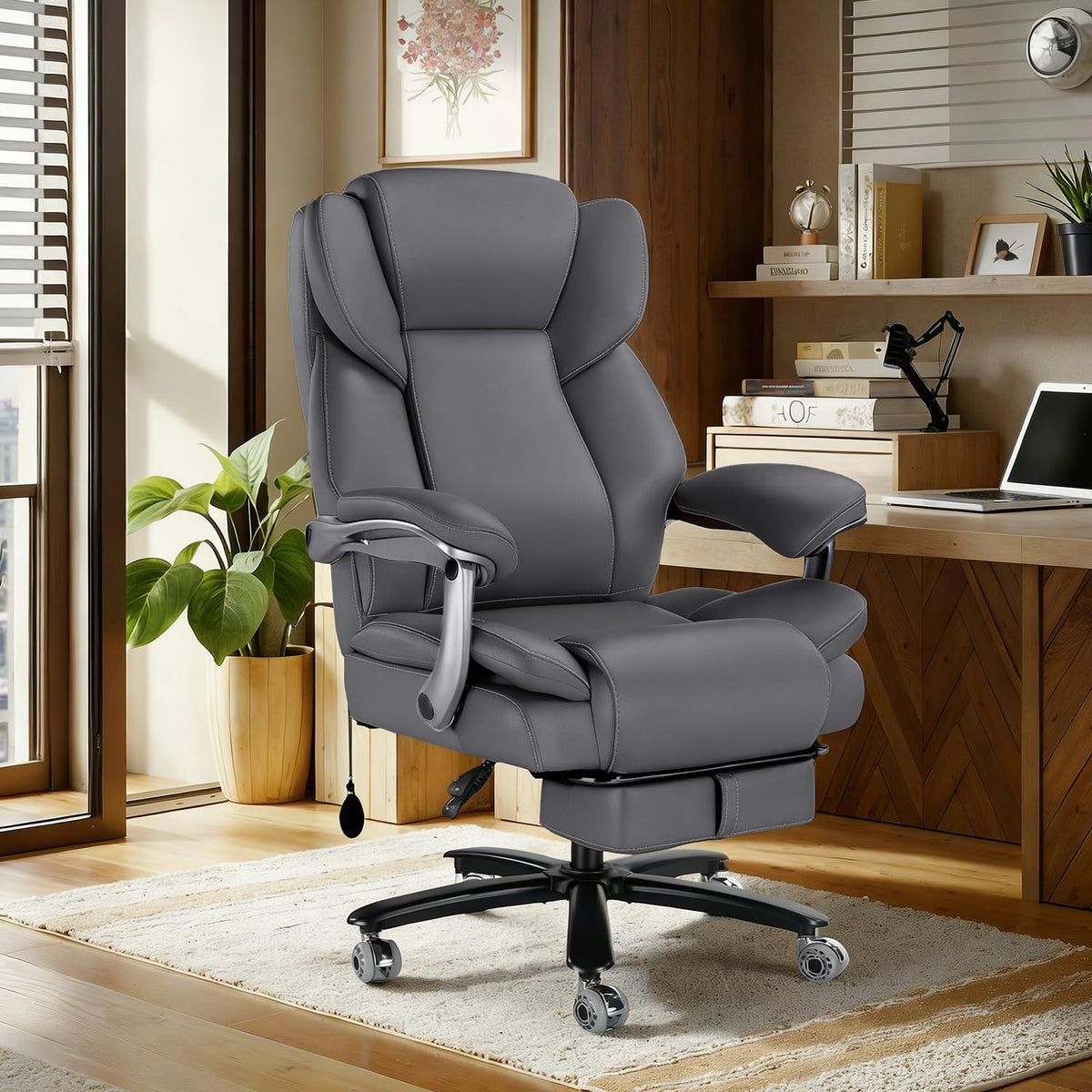 Wailor 600lbs Big and Tall Office Chair for Heavy People,heavy Duty Comfy Executive Office Desk Chair with Adjustable Lumbar Support,high Back