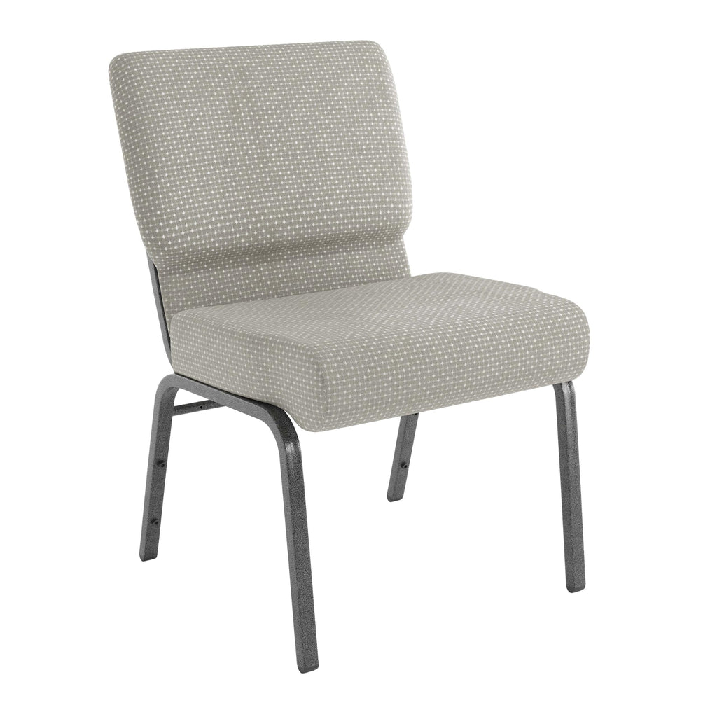 Flash Furniture 4 Pack Hercules Series 21''w Church Chair in Gray Dot Fabric - Silver Vein Frame, Set of 4, Gray Dot Fabric/silver Vein Frame