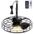 Coolbull 20 Inch Outdoor Ceiling Fans with Light, IP63 Waterproof Gazebo Fan with Hanging Hook, Plug in Caged Ceiling Fan, Remote&APP Control, 3 CCT, 6 Speeds for Patio, Pergola, Canopy, Black