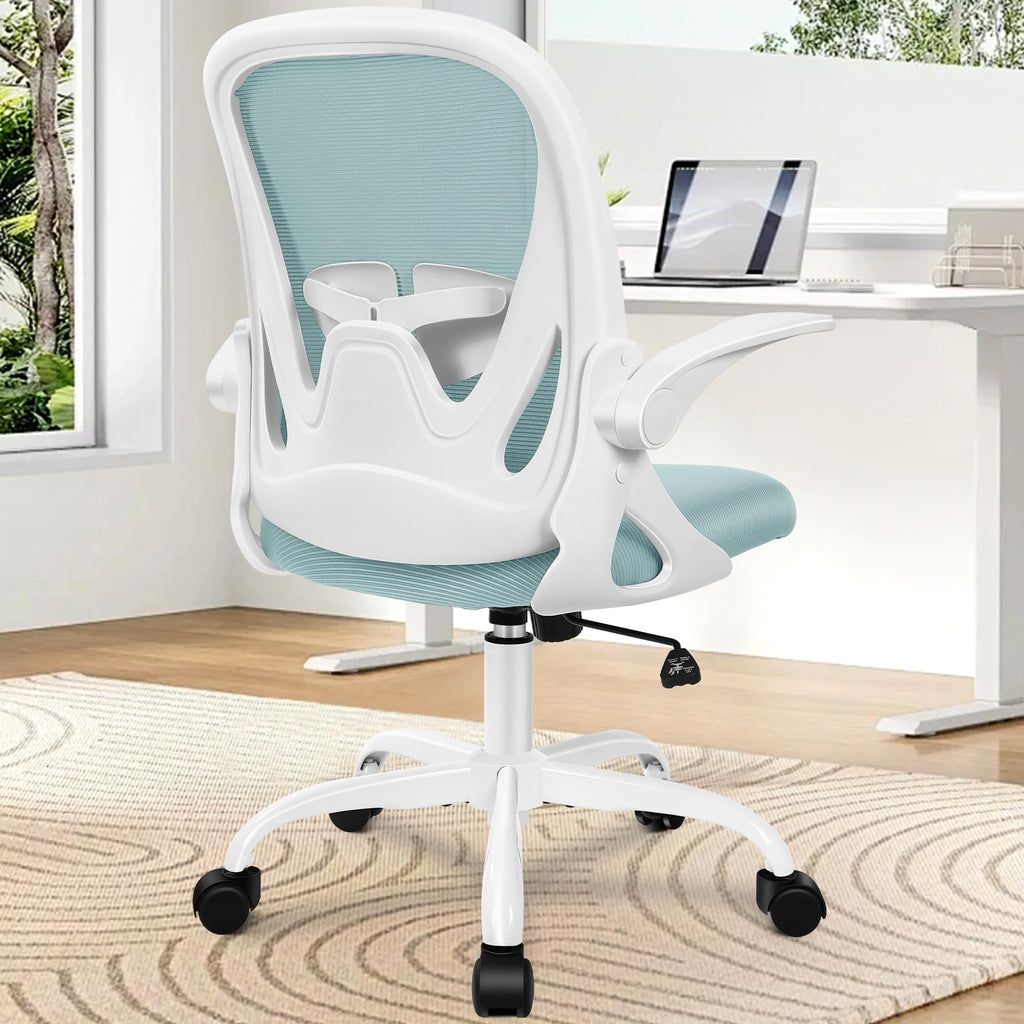 Primy Office Chair Ergonomic Desk Chair with Adjustable Lumbar Support and Height, Swivel Breathable Desk Mesh Computer Chair with Flip Up