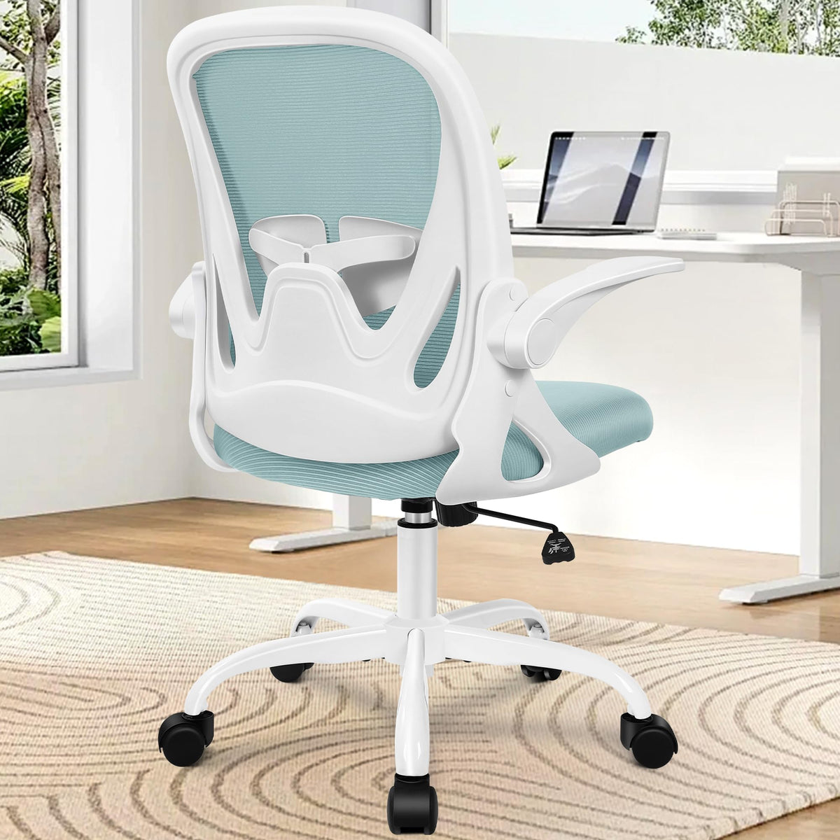 Primy Office Chair Ergonomic Desk Chair with Adjustable Lumbar Support and Height, Swivel Breathable Desk Mesh Computer Chair with Flip Up