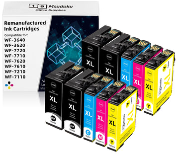 Remanufactured Replacement for Epson 252XL Ink Cartridges for Epson printer | Workforce WF-7720 WF-3640 WF-3620 WF-7710 WF-7620 WF-7610 WF-7210 WF-7110 (4 Black, 2 Cyan, 2 Magenta, 2 Yellow)