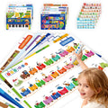 TEKFUN Talking Learning Poster Set for Toddlers 1-3, Interactive Educational Wall Poster with Speaking Pen, Screen-Free Letter & Word Learning for Homeschooling & Preschool Classroom