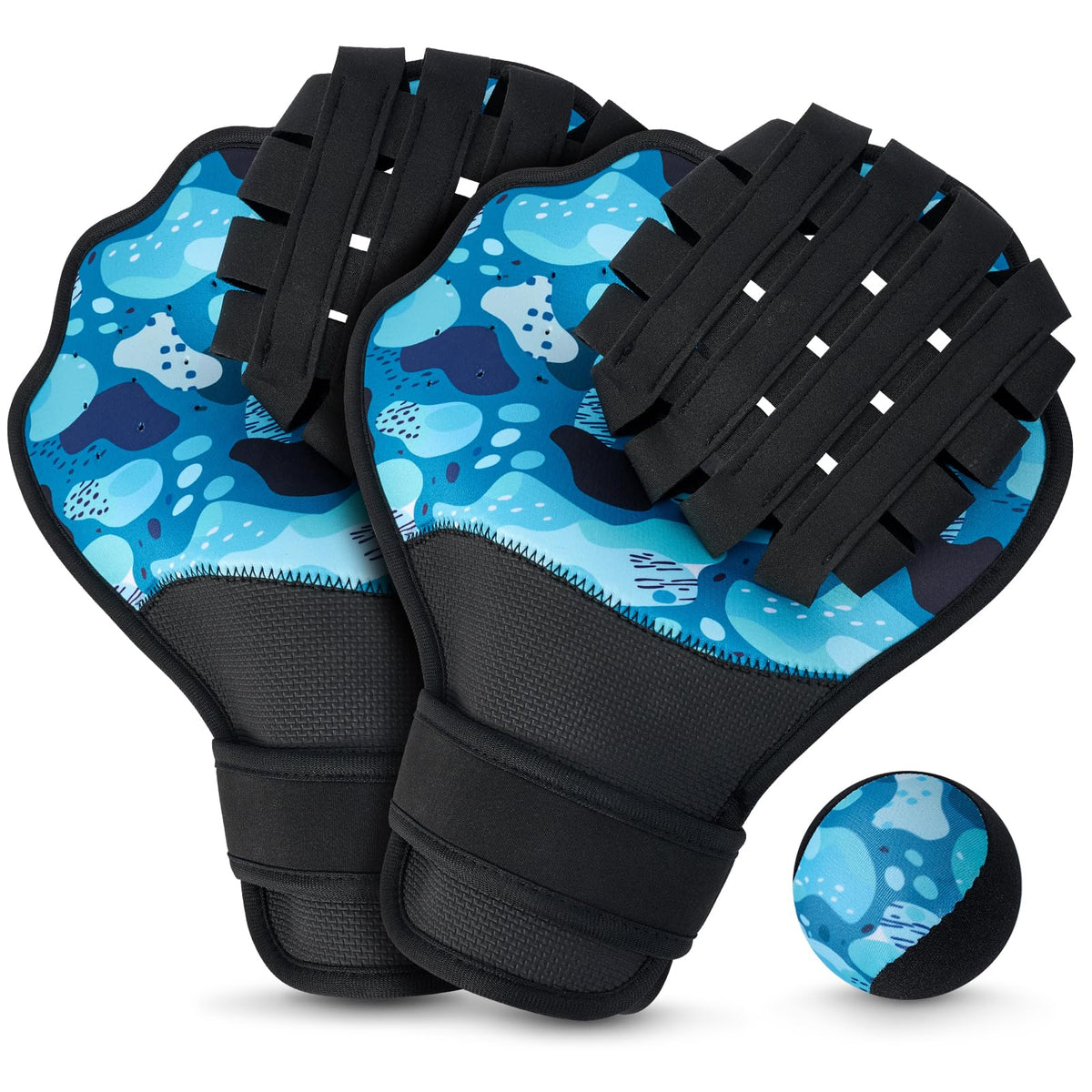 TTQ Water Baseball Ball and Glove Set for Pool & Beach Games – Adjustable Ambidextrous Baseball-Style Mitt with Water Bouncing Ball for Summer Outdoor Water Sport