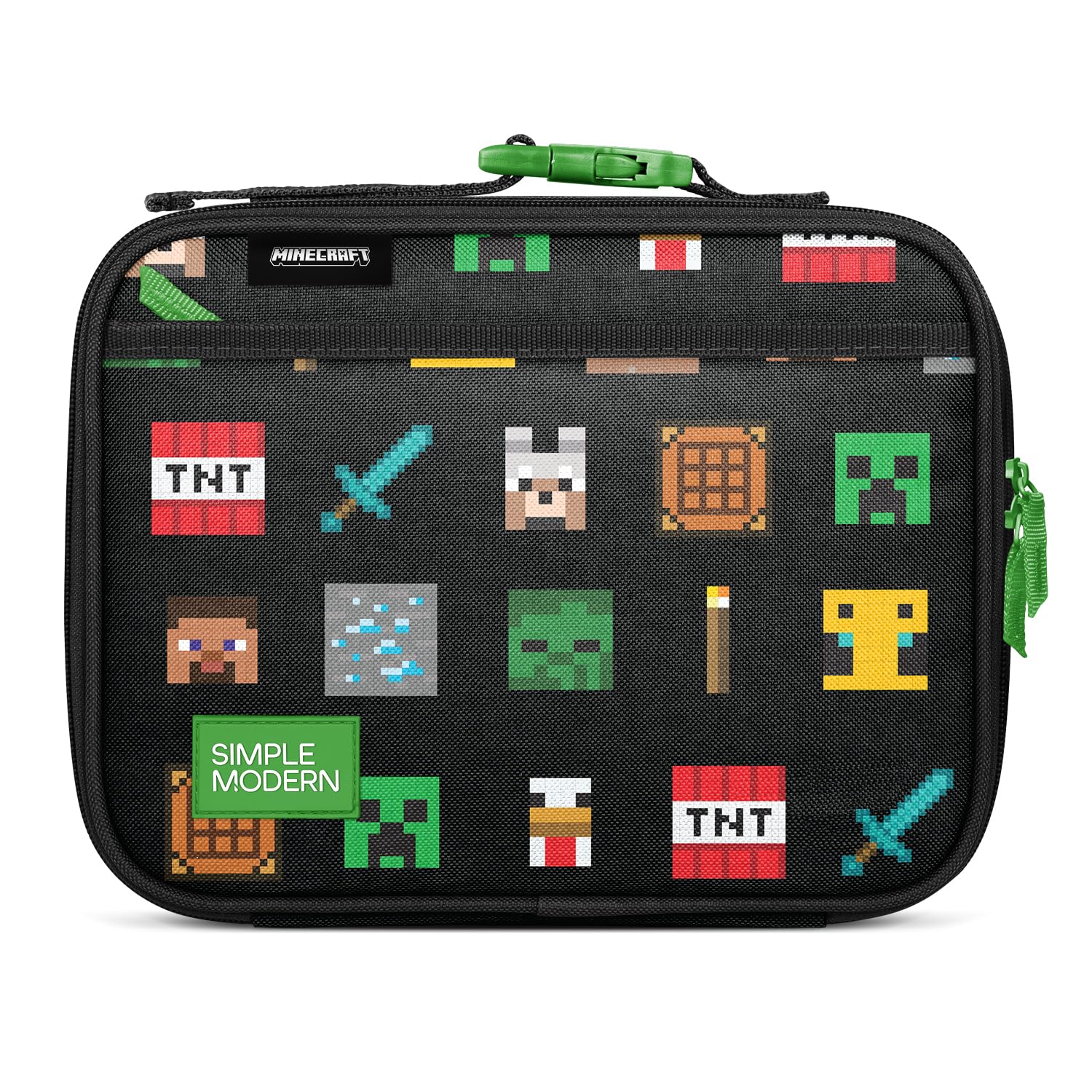 Simple Modern Minecraft Kids Lunch Box for School | Reusable Insulated Lunch Bag for Toddler, Girl, and Boy | Exterior & Interior Pockets | Hadley Collection | Minecraft Mashup
