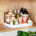 YouCopia MagicTrack Rectangle Lazy Susan Turntable: Kitchen & Bathroom Pantry, Cabinet & Countertop Storage Organizer with 360° Spin, Non-Slip, White Speckled BPA-Free