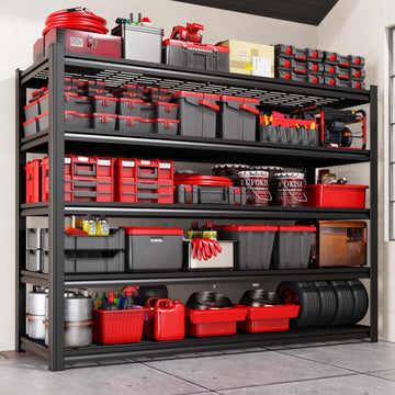AOAORGG 59" W Garage Shelving Heavy Duty Storage Shelves, Adjustable Metal Shelving Unit, Utility Garage Organizer Shelf for Basement, Pantry, Kitchen, Warehouse, Supermarket, 59" W x 19.7" D x 72" H