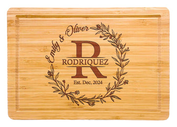 Personalized Cutting Board for Couple, Custom Engraved Charcuterie Gift for Couple, Wedding, Engagement, Housewarming, Christmas, Anniversary, Newlyweds
