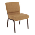 Flash Furniture Hercules Series 21''w Stacking Church Chair in Caramel Fabric - Copper Vein Frame, Set of 1, Caramel Fabric/copper Vein Frame