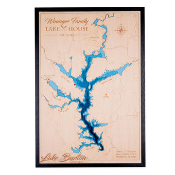 Personalized 3D Wood Map - Lake Depth Map Art - -Layer Handcraft Nautical Decor - Rustic Wall Art for Lake House, Cabin - Gifts for 5th Anniversary, Father’s Day, Christmas, Housewarming