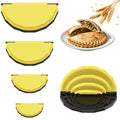 Tortilla Sealer Crimper Press - 4pcs Quesadilla Maker for 10"+8"+6"+4" Flour Tortillas | Make Sealed Taco,Quesadilla,Empanada,Burrito,Dumpling,Sandwich,BPA-Free Dishwasher Safe (Black Yellow)