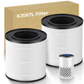 2 Pack KJ067L Replacement Filter Compatible with MOOKA KJ067L Air Purifier, 3-in-1 True HEPA High-Efficiency Activated Carbon Replacement Filter for Home Large Room