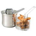 Oster Beauford 3.65-Quart Stainless Steel Deep Fryer Pot with Basket & Glass Lid – Induction, Oven & Dishwasher Safe, 5-Ply Encapsulated Base, Soft-Touch Handle
