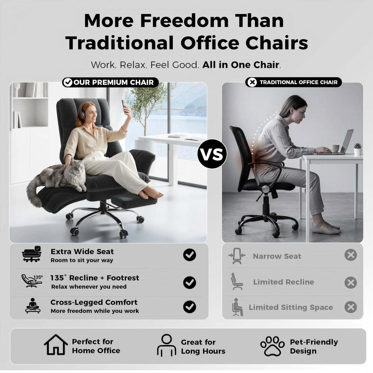 Big and Tall Office Chair, Flip Armrests for Pets & Cross Legged Sitting, Executive Ergonomic Computer Gaming Chair with Footrest, Teddy Fleece