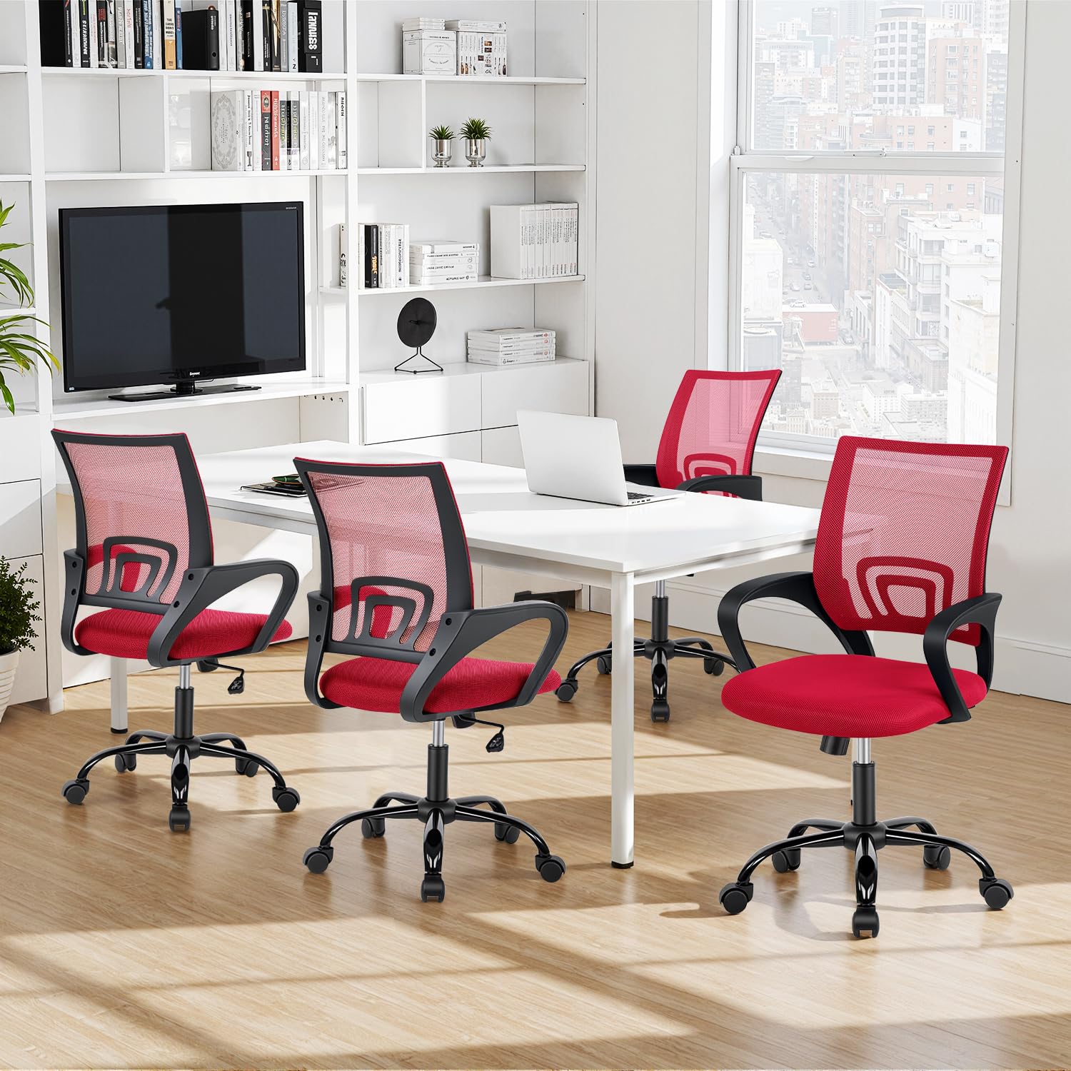 Bestoffice Office Chair Ergonomic Desk Chair Mesh Computer Chair Lumbar Support Modern Executive Adjustable Stool Rolling Swivel Chair for Back