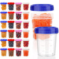 XSEINO 24 Pack 4 Oz Freezer Storage Containers with Lids, Soup Containers with Lids, Airtight Condiment Cups for Salad Dressing, Meal Prep, Snack, BPA Free, Leakproof, Microwave & Dishwasher Safe