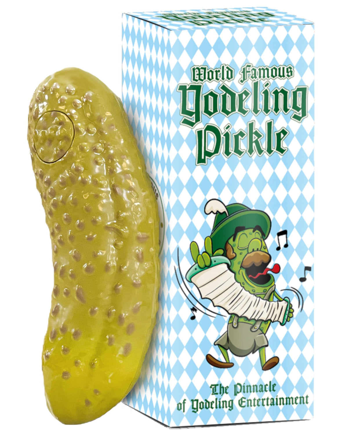 DR DINGUS Yodeling Pickle (1 Pickle - 5 Inch) Sings Dill-lightful Yodel Song - Make Anyone Laugh - Best Singing Gag Gift for Friends Family Coworkers - White Elephant
