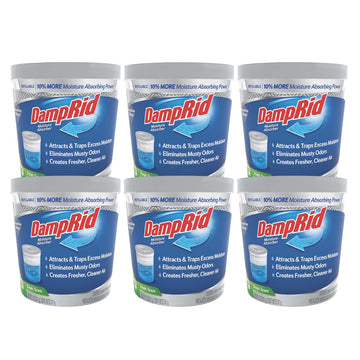 DampRid Refillable Moisture Absorber, 11 oz., 6-Pack - Fresh Scent Moisture Absorbers, 10% More Absorbing Power*, Eliminates Musty Odors for Fresher, Cleaner Air