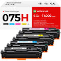 075H Toner Cartridge 4-Pack High Yield with Chip Replacement for Canon 075 075H Compatible with Color imageCLASS MF662Cdw MF663Cdw MF665Cdw LBP646Cdw LBP647Cdw LBP640 MF660 Series Laser Printer Ink
