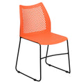 Flash Furniture Hercules Stack Chair with Air-vent Back, Orange, Set of 1