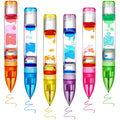 Equsion 6 Pcs Liquid Motion Bubbler Pens Cool Pens Fidget Pen Fun Liquid Timer Pen Fidget Toys Office Desk Toys Novelty Gifts for Autism ADHD Anxiety Stress Relief Sensory Play (Vibrant Color)