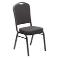 Flash Furniture Hercules Fabric Crown Back Stackable Banquet Chair, Silver, Set of 1, Gray Fabric/silver Vein Frame