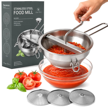Hungry Artisan Stainless Steel Food Mill for Tomato Sauce & Canning