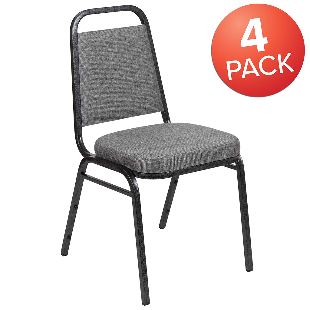 Flash Furniture Hercules Fabric Banquet Chair, Silver, 4-pack, Set of 4, Gray Fabric/silver Vein Frame