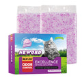 NEWORD Crystals Cat Litter Lightly Scented Litter Superior Odor Control 14 lbs Total (2 Pack of 7lb Bags) Soft-On-Paws Low Tracking Dust-Free Purple Silica Gel, Lavender