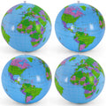 4 Pcs Inflatable Globe,16 Inch Blow up World Globe Beach Ball,Inflatable Earth Beach Ball for Beach Playing or Teaching,Party Bags,Summer Pool Party,PVC Material