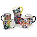 vancasso 12 oz Coffee Mugs Set of 6, Ceramic Mug with Handle, Boho Coffee Cups for Latte, Cappuccino & Hot Chocolate, Dishwasher & Microwave Safe Gift Set, Series SIMI
