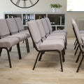 Emma + Oliver Gray Dot Fabric 21" W Stacking Church Chair, 21.25"W x 25"D x 33"H, Gray Dot Fabric/silver Vein Frame
