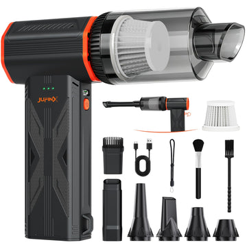 Compressed air Duster & Small Vacuum,150000RPM 3in1 Computer Vacuum Cleaner | compressed air vacuum with brushless motor,3-speed/multiple nozzles,for cleaning car, keyboard, computer, Storage Bag Sealing