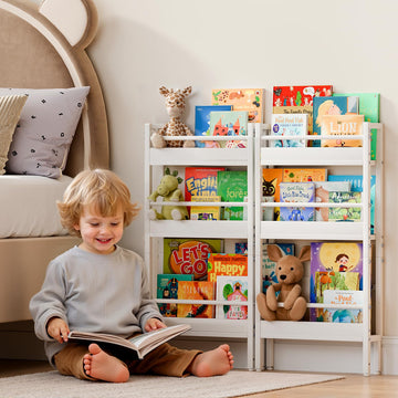 HAVLOTII Kids Bookshelf - Wall Mounted 6-Tier Book Shelf for Kids Rooms