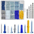 Wensilon (274 pcs) Plastic Drywall Wall Anchors Kit with Screws? Concrete Screw kit Wall Anchor Set Suitable for Brick and Cement Walls
