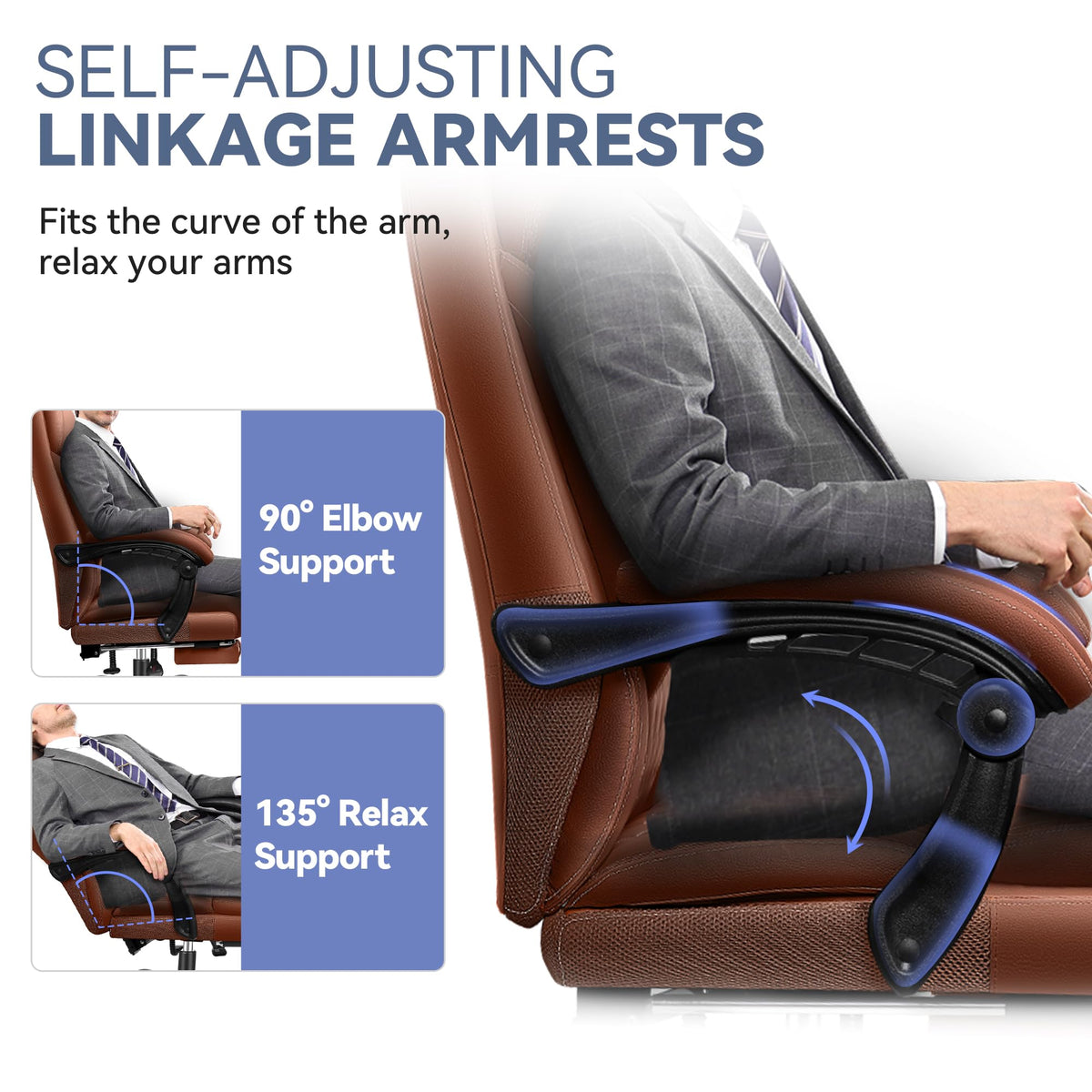 Office Chair, Big and Tall Office Desk Chair, Reclining Office Chair with Footrest Home Office Desk Chairs, High Back Ergonomic with Lumbar