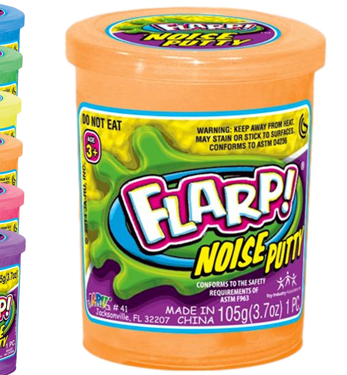 JA-RU Flarp Noise Putty for Kids with Plastic Container (1 Slime Toy) Scented Sensory Putty | Funny Fart Noise Maker | Stress Relief Toy | Slime Party Favors for Kids. 10041-1p