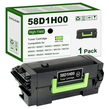 58D1H00 High Yield Black Toner Cartridge 1-Pack Replacement for Lexmark MS725, MS821, MS822, MS823, MS824, MS825, MS826, MX721, MX722, MX725, MX822, MX824, MX826 Printer [15,000 Pages]
