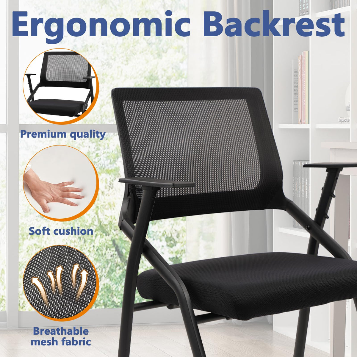 Clatina Leather Reception Chair Executive Guest Chairs Side Chair for Desk Conference Area Waiting Room with Sled Base Office Home 4 Pack